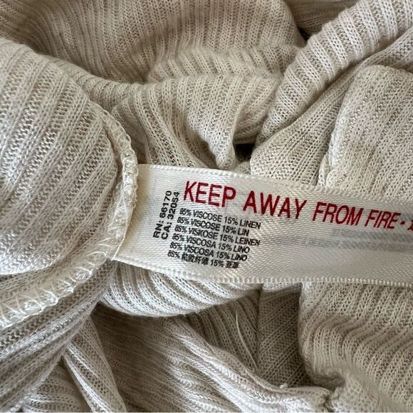 Free People X REVOLVE Lively Long Sleeve Romper Cream Oatmeal Size Medium - Picture 10 of 10